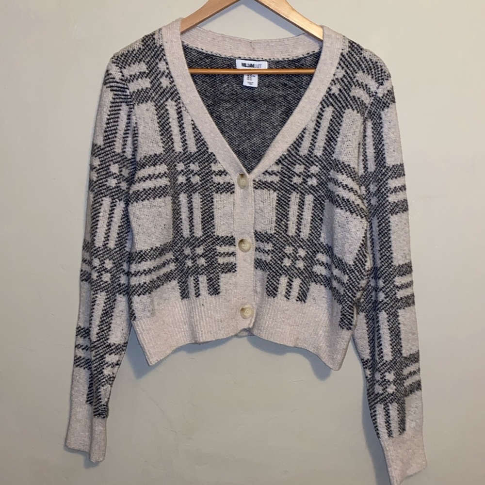 William Rast Cropped Thick Button Up Sweater Cardigan XL